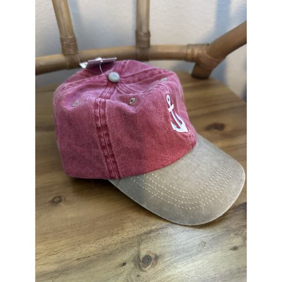 🌟 Red and Gray with white anchor new with tags mens adjustable baseball hat cap - Picture 3 of 4